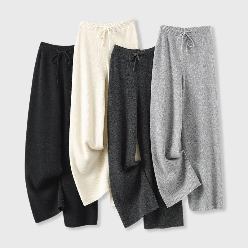Emma Fox Cashmere Wide-Leg Pants