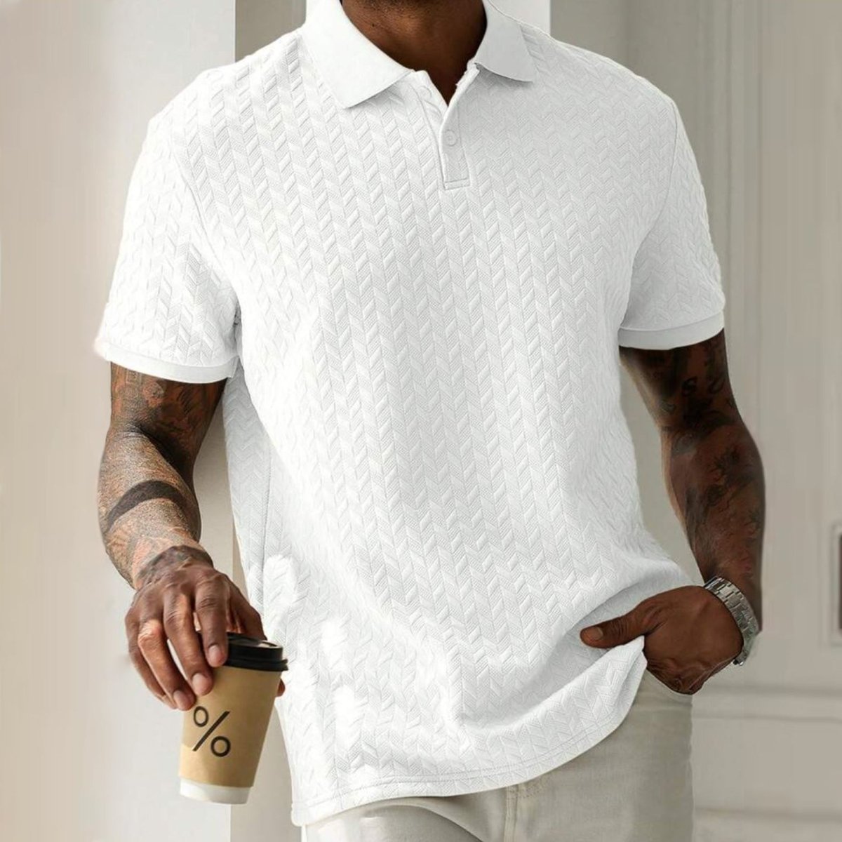 L'Artisan Texturée Polo T-shirt by Ben Carter