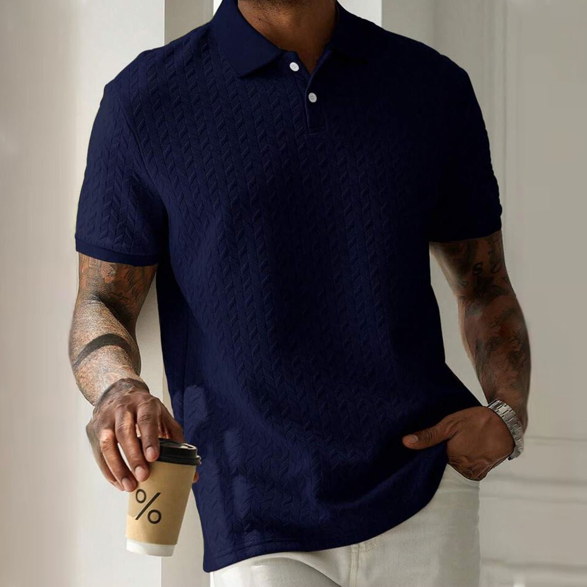 L'Artisan Texturée Polo T-shirt by Ben Carter