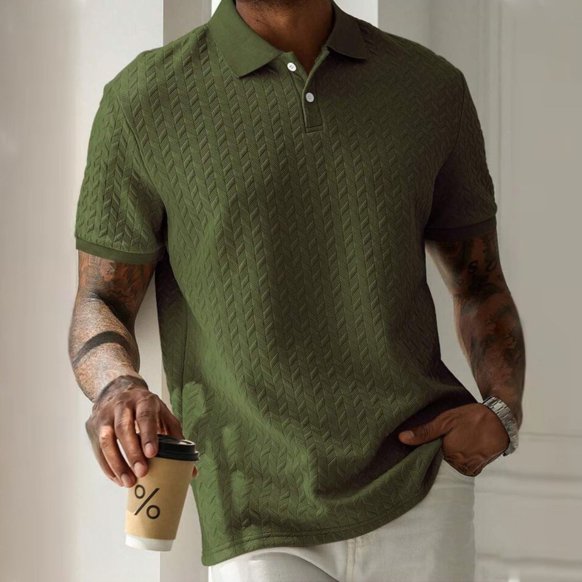 L'Artisan Texturée Polo T-shirt by Ben Carter